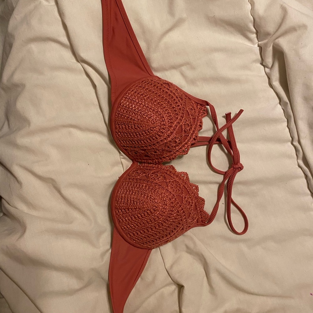 Pink Target Bikini Top